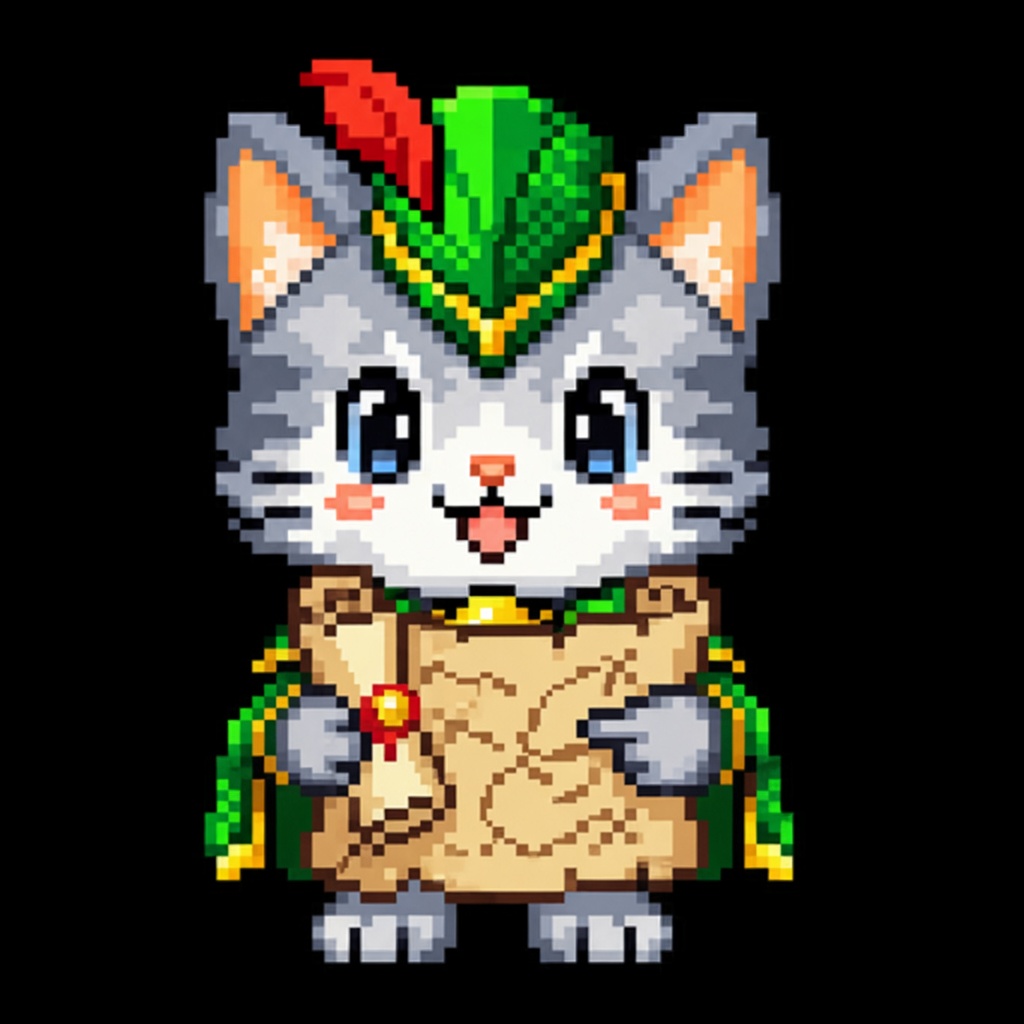Pickles holding a sealed parchment map of the contract